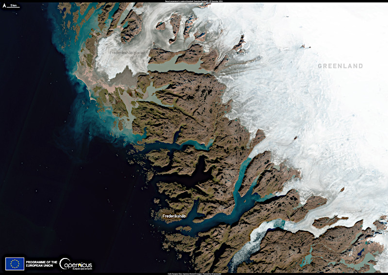 Image of the Arctic by European Union, Copernicus Sentinel-2 imagery